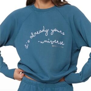 Spiritual Gangster “it’s already yours” Teal-Blue Sweatshirt - Size Large